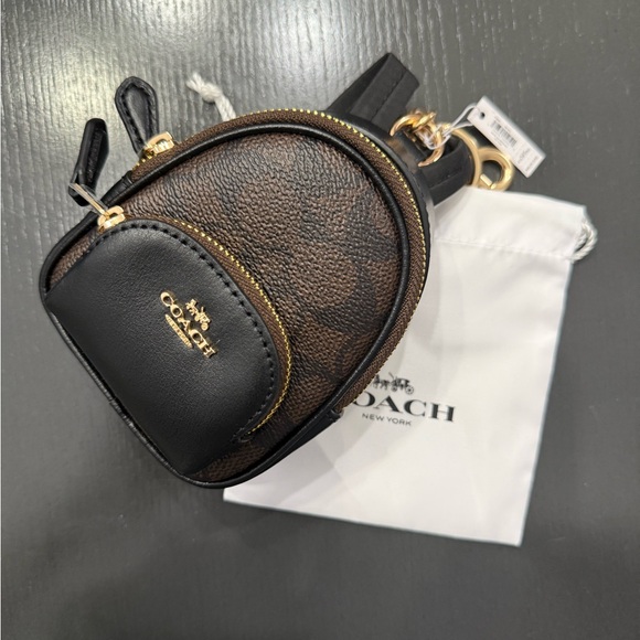 Coach Accessories - Coach Brown and Black Mini Backpack Keychain